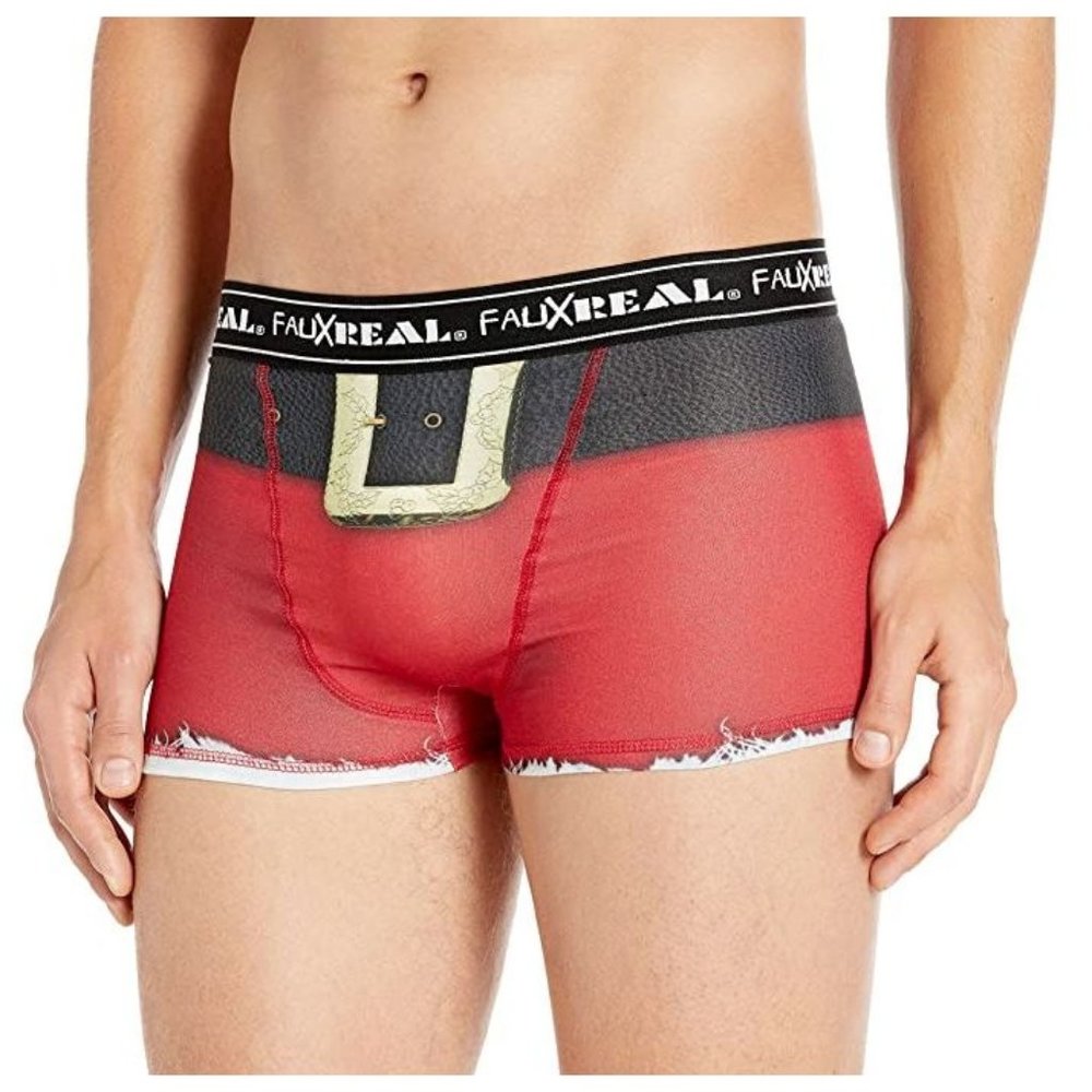 Faux Real Sublimated Mens All Over SANTA Underwear Size(S) NWOT